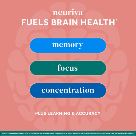 NEURIVA Original Brain Supplement for Memory, Focus & Concentration + Learning & Accuracy with Clinically Tested Nootropics Phosphatidylserine and Neurofactor, Caffeine Free, 50Ct Grape Gummies