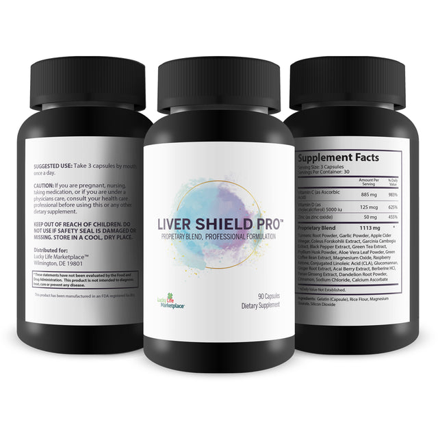 Liver Shield Pro - Support Healthy Liver Function - Herbal Liver Support Supplement - Dandelion Root, Turmeric, Ginger - Detoxify & Rejuvenate - Promote Liver Health Naturally - Premium Liver Formula