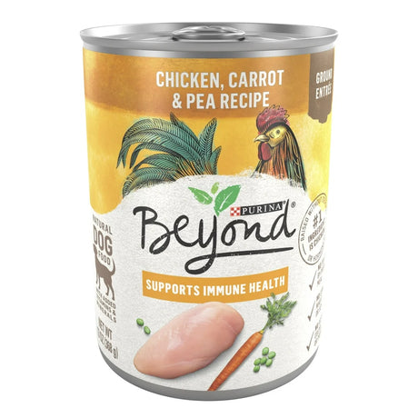 Purina beyond Natural Wet Dog Food Pate Immune Health, Grain Free Chicken & Carrot, 13 Oz Can