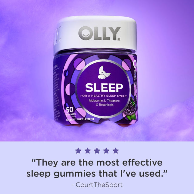 OLLY Sleep Gummy Supplement, 3Mg Melatonin, L Theanine, Chamomile, Blackberry, 50 Ct