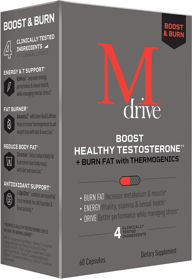 Mdrive Boost & Burn for Men 60 Capsules Joint 30 Capsules - Natural Energy, Strength, Stress Relief, Lean Muscle, Support Joint Health, Discomfort and Mobility