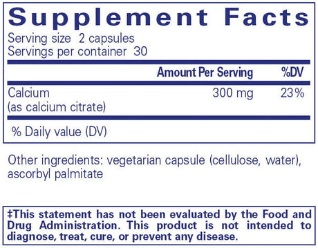 Pure Encapsulations Calcium (Citrate) | Supplement for Bones and Teeth, Colon Health, and Cardiovascular Support* | 60 Capsules