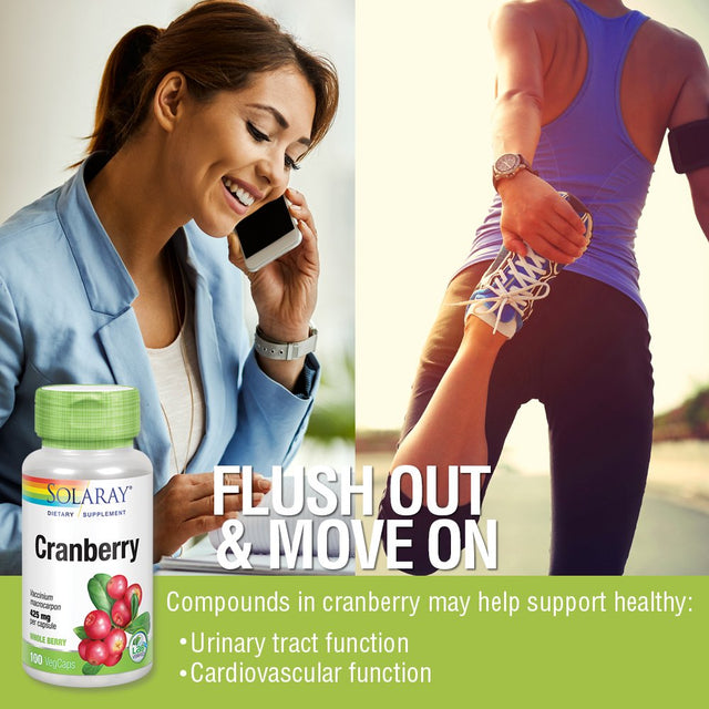 Solaray Cranberry Berry 850 Mg | Healthy Urinary Tract and Cardiovascular Function Support | 50 Servings | 100 Vegcaps