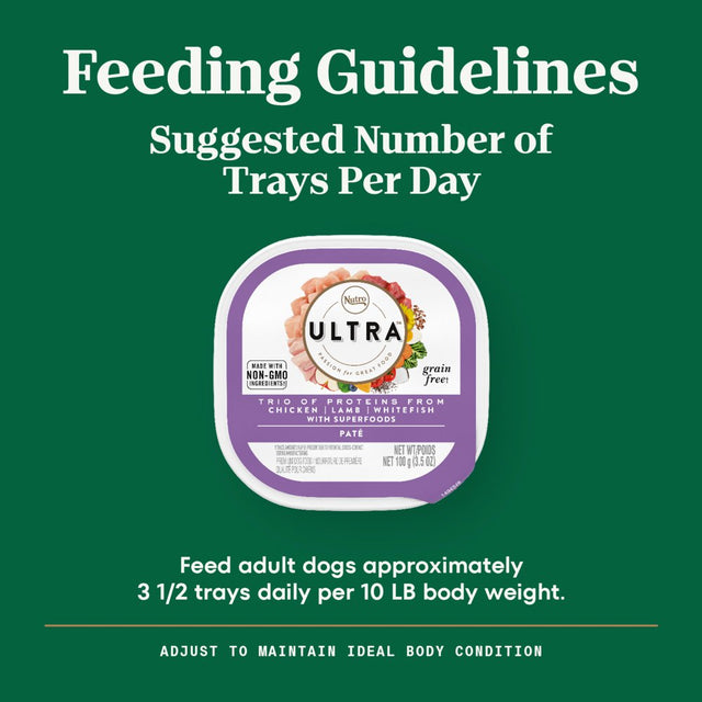 Nutro Ultra Adult Grain Free Wet Dog Food, Chicken, Lamb & Whitefish Trio, (12) 3.5 Oz. Trays