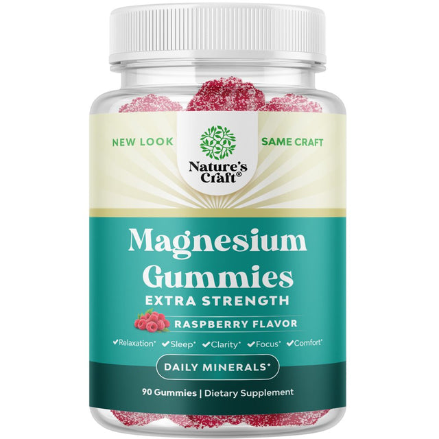 Extra Strength Magnesium Gummies for Adults - Relaxing Magnesium Citrate Gummies for Adults with 255Mg per Serving Elemental Magnesium from 1593Mg per Serving - Ultra Potent Magnesium Calm Gummies