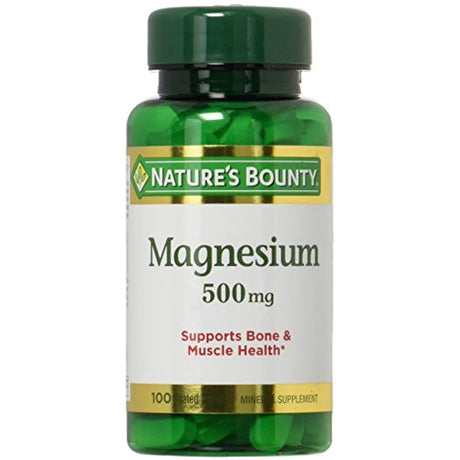 Natures Bounty Magnesium 500Mg, 100 Count, Pack of 2