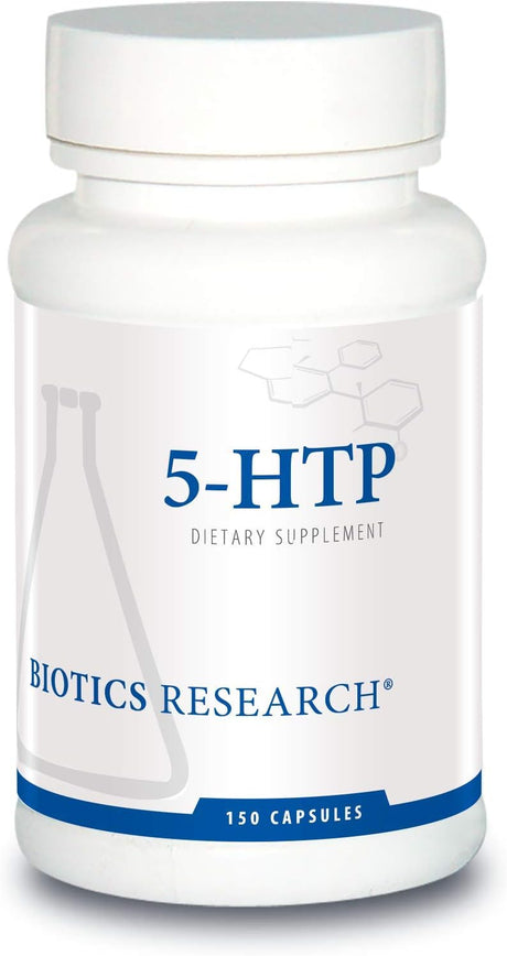 BIOTICS Research 5HTP 50Mg 5HTP Brain Health Promotes Calm Relaxed Mood Overall Sense of Well Being. Serotonin Production. 150 Capsules