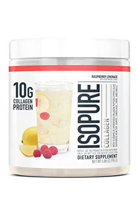 Isopure Multi Collagen Peptides Protein Powder, Vitamin C for Immune Support, Type 1, 2 & 3, Keto Friendly, Recovery Support, Joints, Cartilage, Skin & Nails - Gluten Free, Raspberry Lemonad