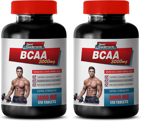 Muscle Builder Weight Gain - BCAA 3000MG - BRANCHED CHAIN AMINO ACIDS - Bcaa Pills Natural, Amino Energy, Amino Energy Pre Workout, Amino Acids, Bcaas Amino Acids, Bcaas Amino - 2B 240 Tablets