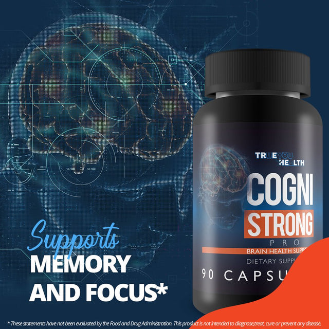 Cogni Strong Pro - Brain Health Support Supplement for Memory, Focus, Clarity, & Mood - Brain Health Supplements for Adults with Ginseng, Turmeric, Green Tea, & Vitamin D - Nootropic Brain Booster