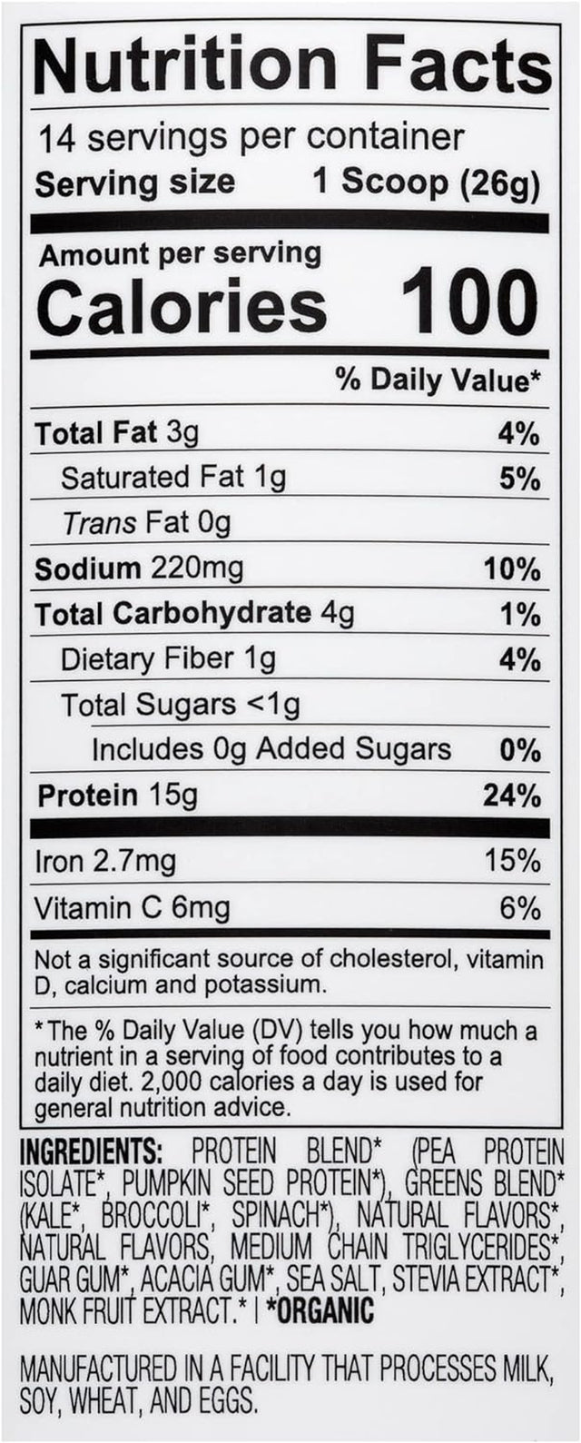 Tone It up Plant Based Protein Powder + Greens I Dairy Free, Kosher, Non-Gmo Pea & Pumpkin Seed Protein for Women I 14 Servings, 15G of Protein – Vanilla