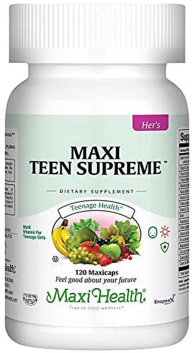 Maxi Health Teen Supreme Hers for Teenage Capsules Girls, Unflavored, 120 Count