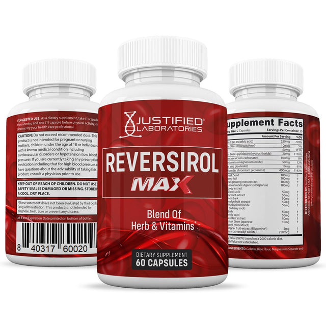 (2 Pack) Reversirol Max Max Advanced Formula 1295MG 120 Capsules