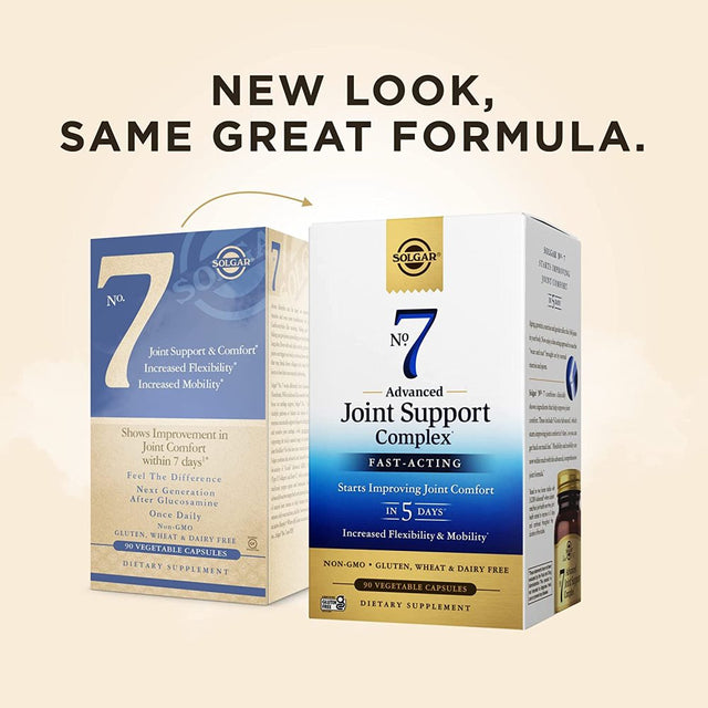 Solgar No. 7 - Joint Support and Comfort - 90 Vegetarian Capsules - Increased Mobility & Flexibility - Gluten-Free, Dairy-Free, Non-Gmo - 90 Servings