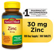 Nature Made Zinc 30 Mg Tablets, Dietary Supplement for Immune Support, 100 Count