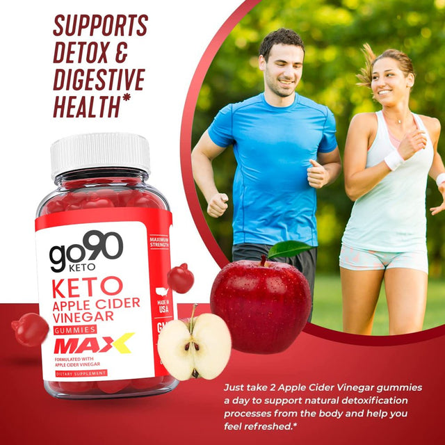 (5 Pack) Go90 Max Keto ACV Gummies - Supplement for Weight Loss - Energy & Focus Boosting Dietary Supplements for Weight Management & Metabolism - Fat Burn - 300 Gummies