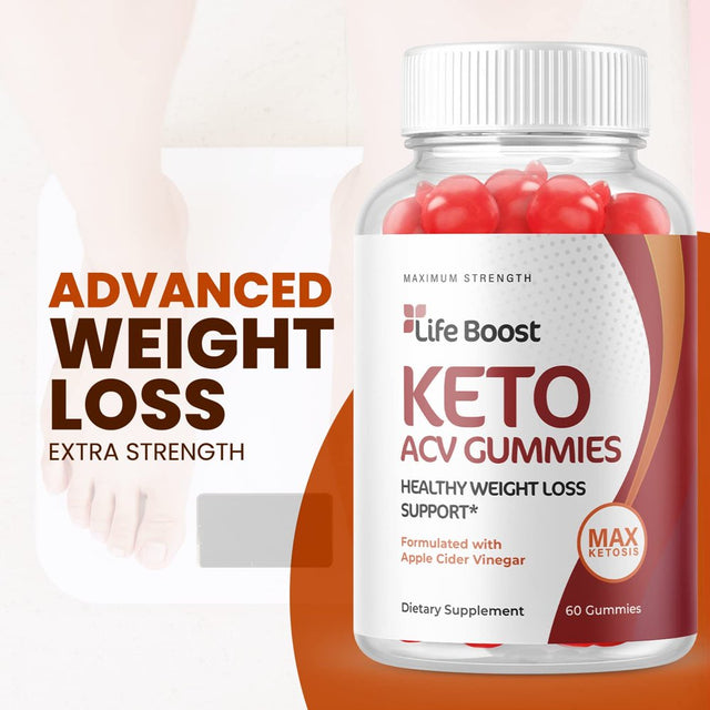 (2 Pack) Life Boost Keto ACV Gummies - Supplement for Weight Loss - Energy & Focus Boosting Dietary Supplements for Weight Management & Metabolism - Fat Burn - 120 Gummies