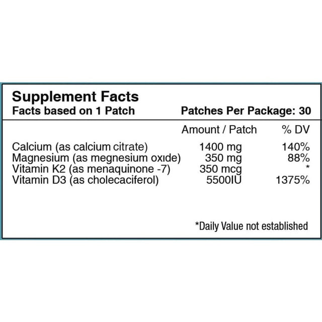 Vitamin D3 plus Calcium Vitamin Patch by Patchaid Color: Clear, Size: 6-Month Supply