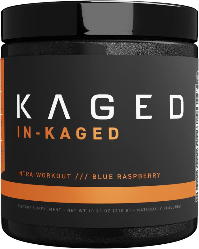 Kaged Intra Workout BCAA Powder | Blue Raspberry | In-Kaged | Intra Workout Carbs | Energy Drink for Weights & Cardio | Amino Acids to Boost Protein Synthesis | 20 Servings