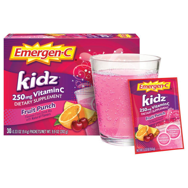 Emergen-C Kidz Vitamin C Dietary Supplement, Immune Support, Fruit Punch Flavor - 30 Ct