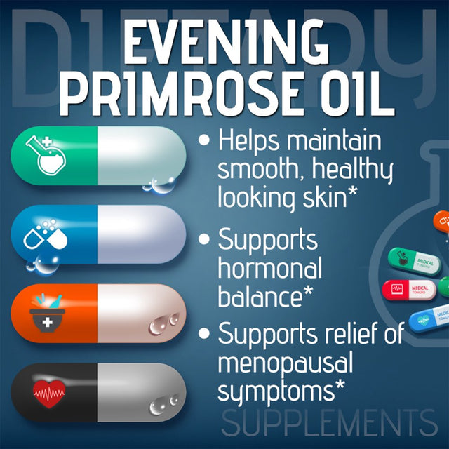 GMP Vitas Evening Primrose Oil -Maintain Smooth-Healthy Looking Skin-Supports Hormonal Balance, 500 Mg, 200 Softgels