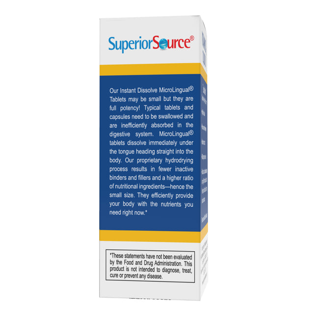 Superior Source Vitamin D3 10000 IU Quick Dissolve Mivcrolimqia; Tablets - 100 Count. Promotes Strong Bones, and Teeth. Immune Support Non-Gmo. Dietary Supplement