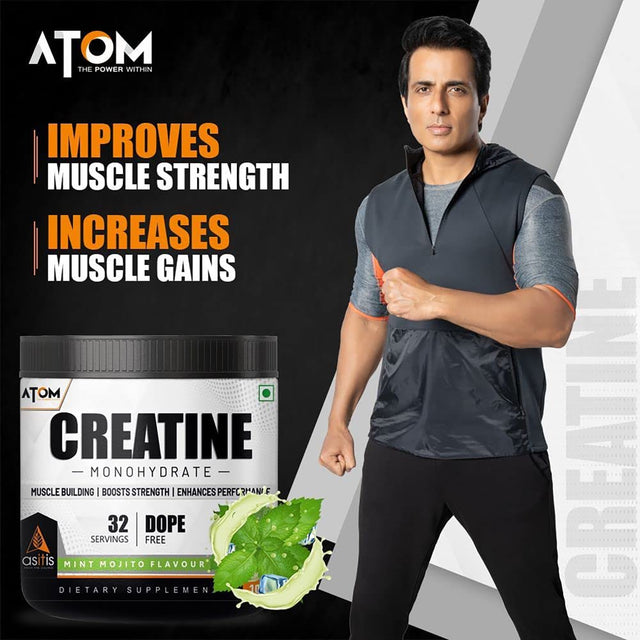 AS-IT-IS ATOM Creatine Monohydrate 250G Blue Razz Fusion Flavor