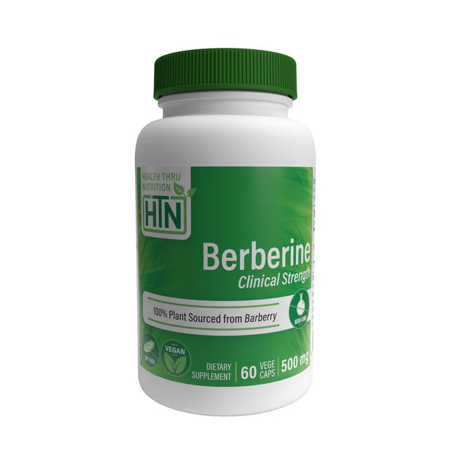 Berberine Hcl 500Mg Vegan Certified | Clinical Strength - 60 Vegecaps | Blood Sugar Support | 3Rd Party Tested | All Plant Extract | Non-Gmo, Gluten Free, Soy Free | by Health Thru Nutrition