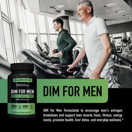 Smnutrition DIM 300Mg Supplement | Estrogen Blocker for Men | with Black Pepper Extract & Calcium D-Glucarate, 60 Ct