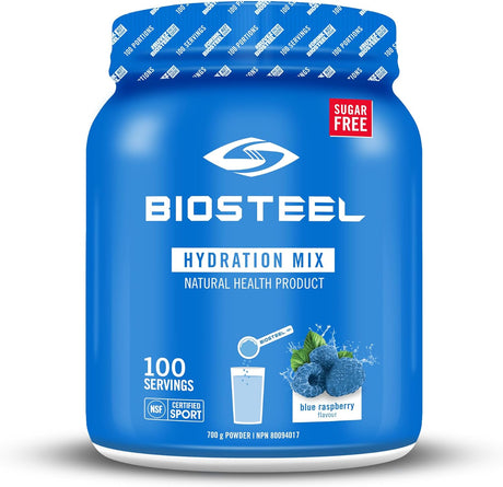 Biosteel Hydration Mix - Sugar Free, Essential Electrolyte Sports Drink Powder - Blue Raspberry - 100 Servings