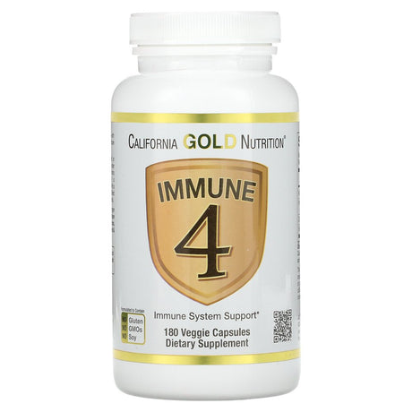 Immune 4, Immune System Support, Vitamin C , Vitamin D , Zinc and Selenium, 180 Veggie Capsules