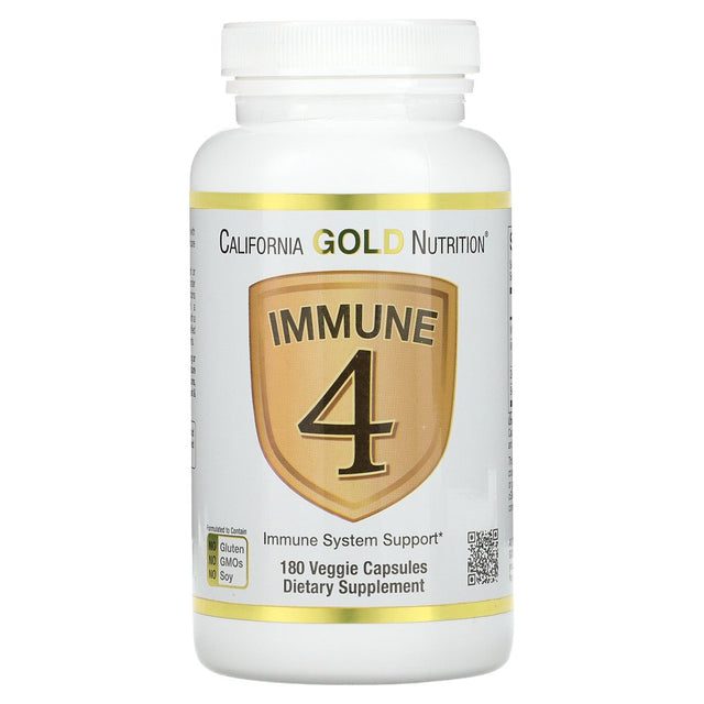 Immune 4, Immune System Support, Vitamin C , Vitamin D , Zinc and Selenium, 180 Veggie Capsules