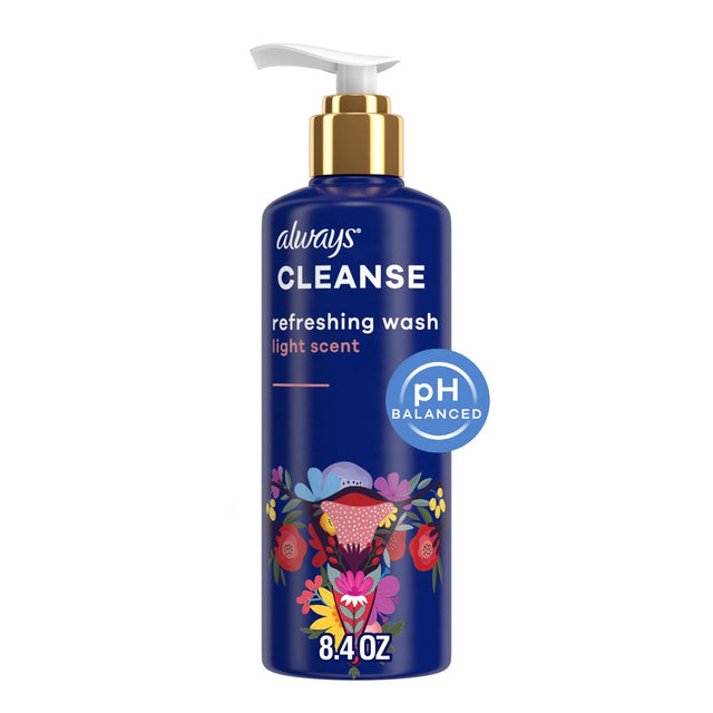 Always Cleanse Refreshing Wash for Intimate Skin, Lightly Scented, 8.4 Fl Oz