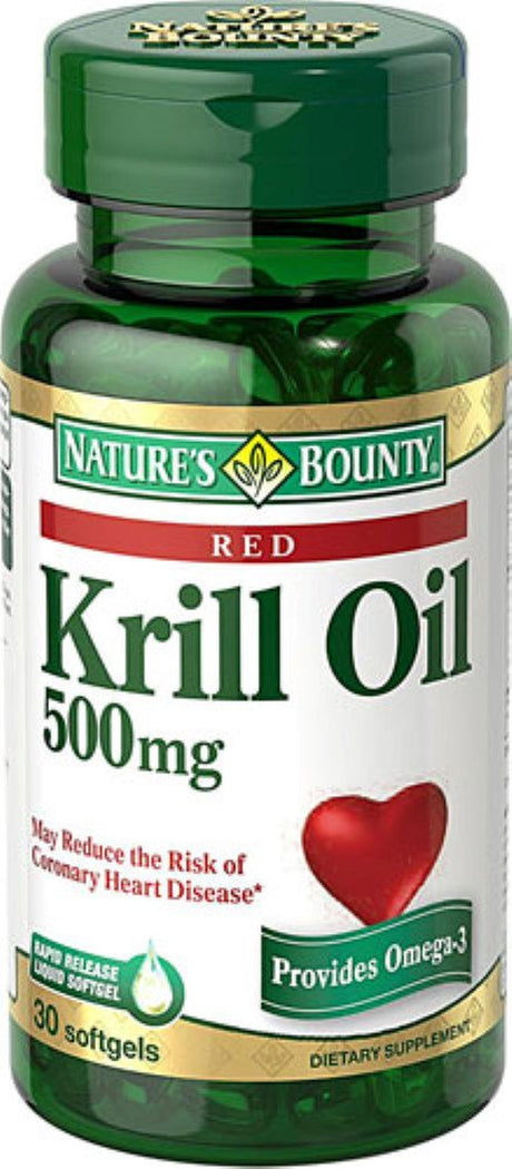 Nature'S Bounty Red Krill Oil 500 Mg Dietary Supplement Softgels 30 Soft Gels (Pack of 2)