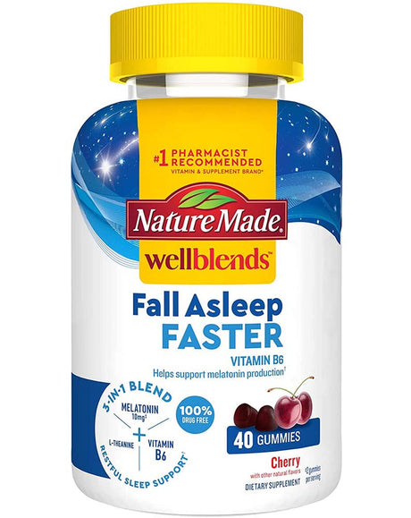 Nature Made Wellblends Fall Asleep Faster Gummies Cherry Flavor - 40 Ct