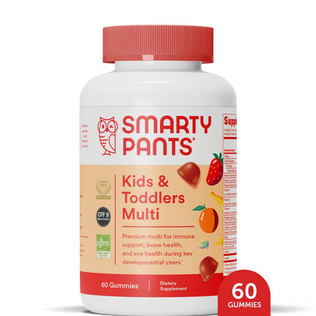 Smartypants Kids & Toddler Multi Gummy Vitamins with D3, C & B12 - 60Ct