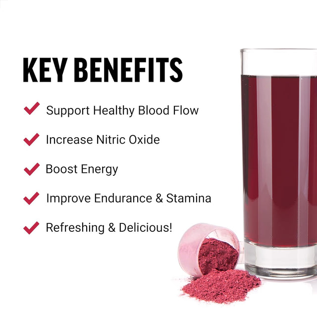 Force Factor Total Beets Drink Mix Superfood Powder with Nitrates to Support Circulation,Blood Flow,Nitric Oxide,Energy,Endurance,And Stamina,Cardiovascular Heart Health Supplement,30 Servings