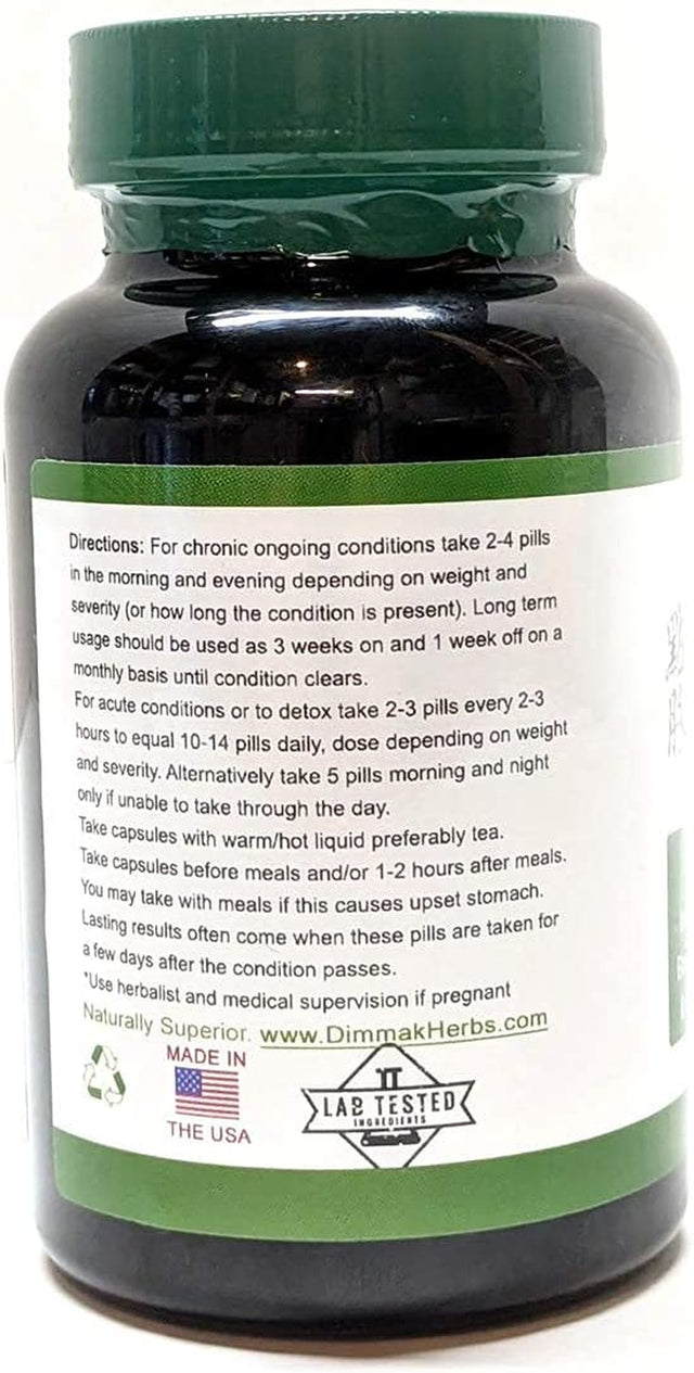 Dimmak Herbs Blood Purifier for Internal Cleansing & Detoxification + Benefits Liver and Kidney Function | Lab Tested Herbal Supplement 100 Capsules