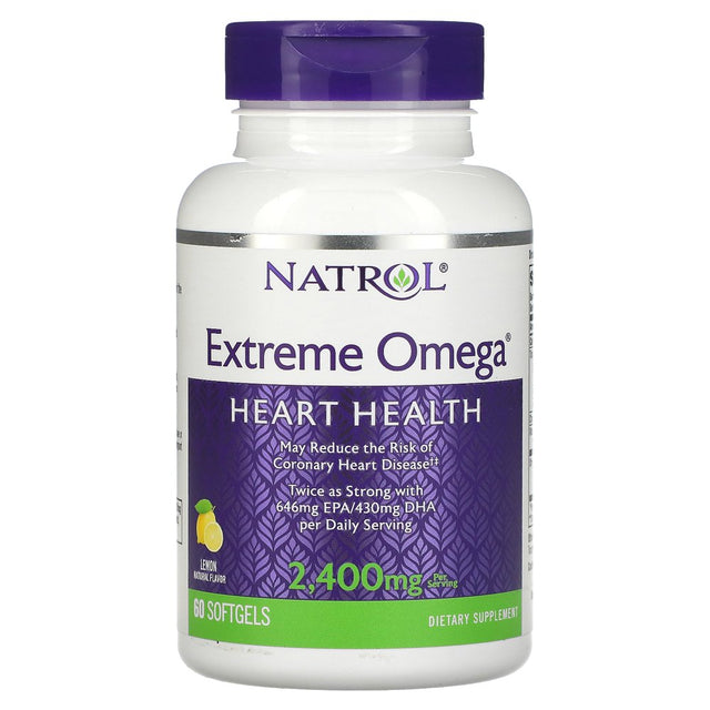 Natrol, Extreme Omega, Lemon, 1,200 Mg, 60 Softgels