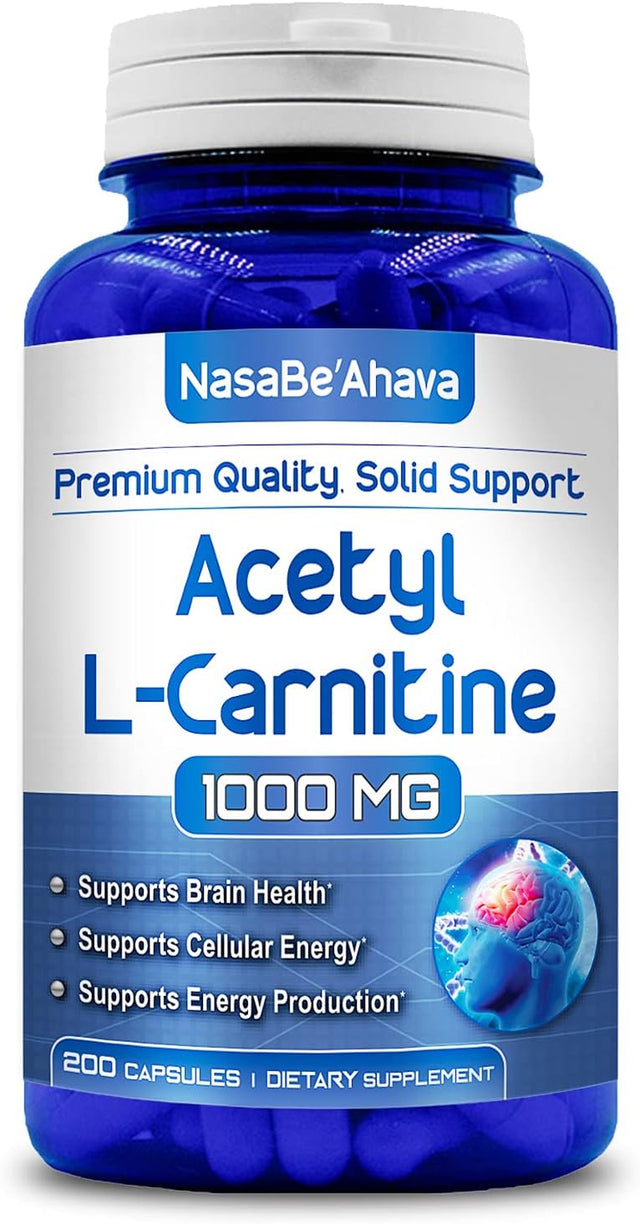 Acetyl L-Carnitine 1000Mg Max Strength - 200 Veggie Capsules - High Dosage Acetyl L Carnitine