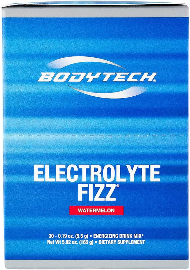 BODYTECH Electrolyte Fizz Packets, Watermelon - Supports Energy & Endurance with 1200MG of Vitamin C, on the Go Refreshment (30 Packets)