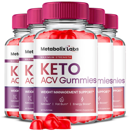 (5 Pack) Metabolix Labs Keto ACV Gummies - Supplement for Weight Loss - Energy & Focus Boosting Dietary Supplements for Weight Management & Metabolism - Fat Burn - 300 Gummies