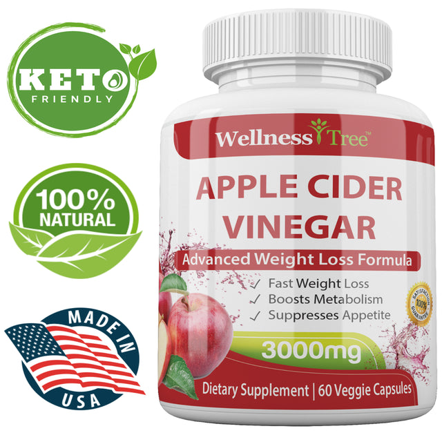 (3 Pack) Apple Cider Vinegar Capsules - Extra Strength 3000Mg - Apple Cider Vinegar Pills for Weight Loss, Blood Sugar, Detox & Digestion