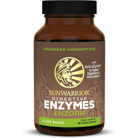 Sunwarrior Vegan Digestive Enzymes | Plant-Based Essential Probiotic Supplement, 90 Ct