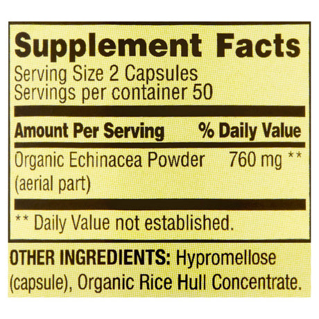 Spring Valley Echinacea Immune Health Dietary Supplement Vegetarian Capsules, 760 Mg, 100 Count