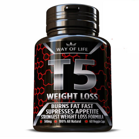 Way of Life T5 WEIGHT LOSS CAPSULES FAT BURNER PILLS 500Mg 60 Capsules