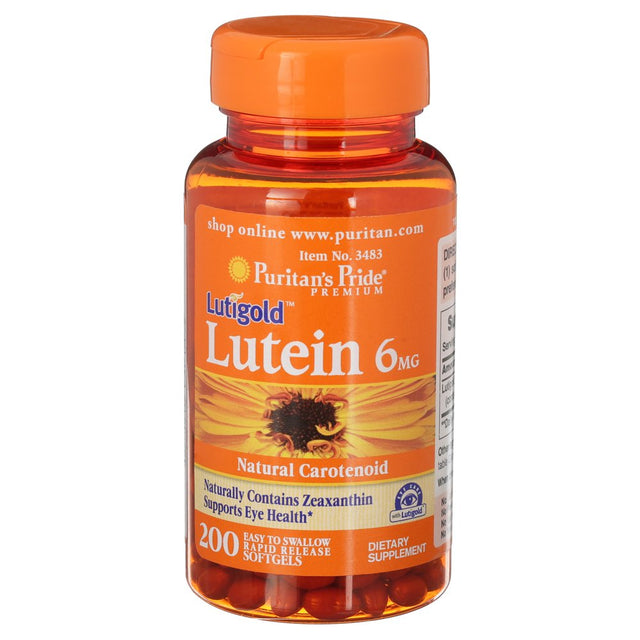 Puritans Pride Lutein 6 Mg with Zeaxanthin Softgels, 200 Count