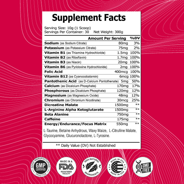 Nitric Shock Pre Workout Diet Supplement – Explosive Energy, Mental Focus Support, Amazing Muscular Pumps - Nitric Oxide Booster Pre-Workout Energy Powder - 30 Servings, Fruit Punch Flavor