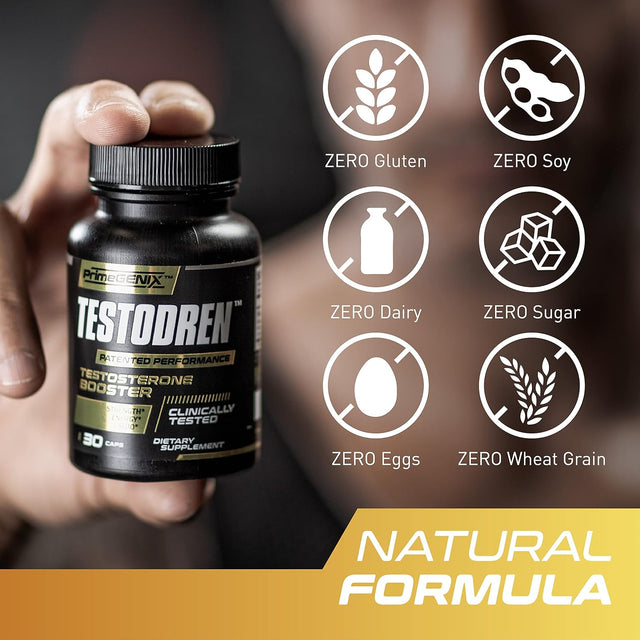 Testodren Advanced Testosterone Booster for Men | Natural Stamina, Endurance, Energy & Strength Enhancing Supplement | Lean Muscle Builder | Brain & Libido Support Male Supplements