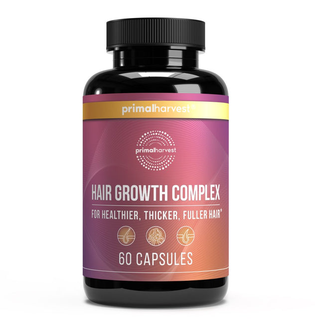 Hair Growth Supplement Complex by Primal Harvest 60 Capsules for Both Women and Men